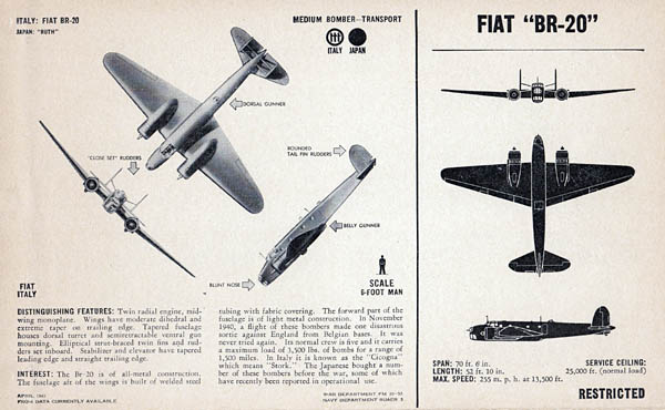 Fiat BR.20 Cicogna (Stork) - Italian Bomber of World War 2